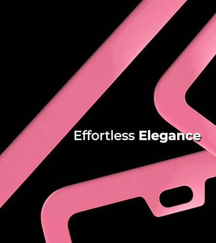 Pink License Plate Frame - 2-Hole Sleek Style, Stainless Steel, Premium Metal Durability, Easy Install, 2-Pack Gift Box - Matte Painted Finish - color: Pink(Women's Favorite)