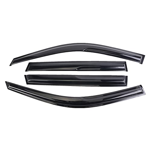 Window Visor Wind Window Tape-On Deflectors for 2011-2021 Jeep Grand Cherokee Rain Guards 4 Pcs 94252 - size: 2011-2021 Jeep Grand Cherokee black