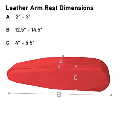 FH Group Premium Faux Leather Armrest Cover Semi-Universal Fit, One Pair, Set of 2 Red - color: Red, style: Armrest Cover