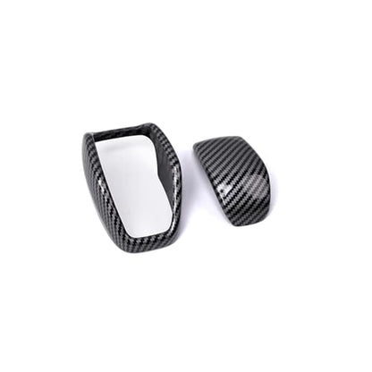 Tocatus Gear Shift Knob Cover Shifter Trim for Toyota RAV4 Highlander Venza 2019 2020 2021 2022 2023 2024, ABS Carbon Fiber 2pcs