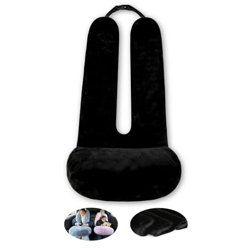 FHSGGP Travel Pillow Car Travel Sleep Support Pillow 2-in-1 Lap Pillow and Car Pillow with Neck and Body Support for Adults and Kids on Long Trips Kids Travel Pillow Black - color: E-black