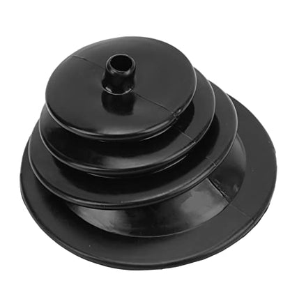 Tbest Universal Car Shift Knob Boot,Shifter Boot and Plate Kit,Gear Shift Handbrake Lever Boot Plate Kit Dustproof Black Rubber Round 5.250in/13.3cm Universal Shifter Boot Plate Shift Dust Cover Gait