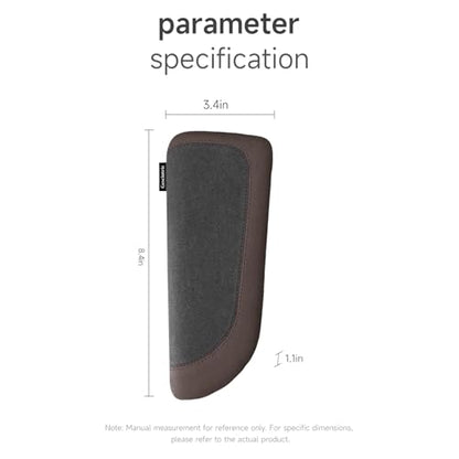Alcantane Elbow Rest: Memory Foam Support for Car Legs and Knee, Anti-Fatigue - color: Brown left hand pad