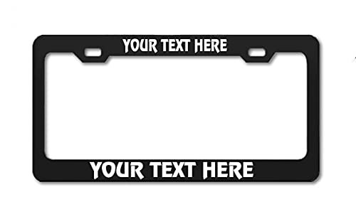 Personalized Metal Stainless Steel License Plate Frame Auto Tag (Black-Laser Engraved) - color: Black-Laser Engraved