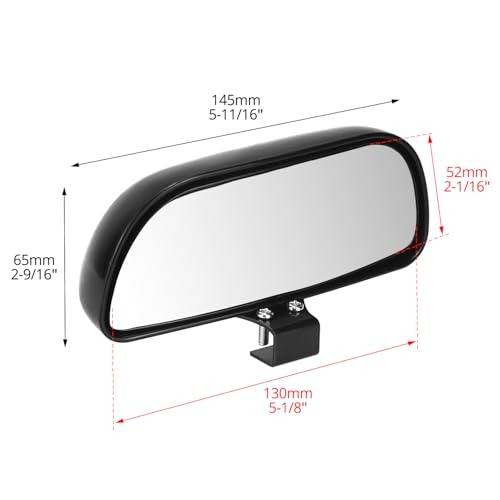 QWORK Blind Spot Mirror - 2 Pack Rear View Concave Mirror Blindspot Wide Angle Mirror for Universal Cars