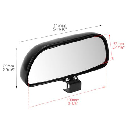 QWORK Blind Spot Mirror - 2 Pack Rear View Concave Mirror Blindspot Wide Angle Mirror for Universal Cars