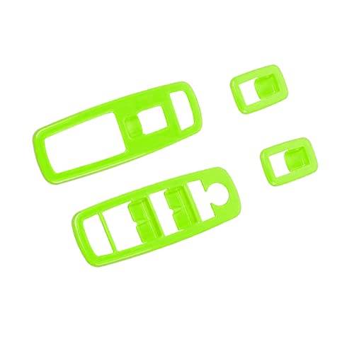 Voodonala Window Lift Switch Power Window Control Regulator Button Embellishment Trim for 2011-2025 Dodge Charger Durango, for 2010-2017 RAM, Interior Accessories ABS Green 4pcs - color: Light Green, size: 2010-2017