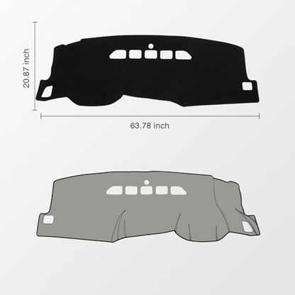 KUST Upgraded Dash Cover for 2007-13 Chevy Silverado & GMC Sierra 1500 2500HD 3500HD & Avalanche, 2007-14 GMC Yukon/Yukon XL/Chevrolet Tahoe/Suburban (Only Fit 2 Glove Box Dash) Black - size: Silverado 07-13(black)