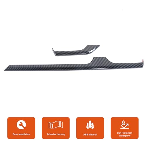 Car Center Console Trim Strips Compatible with Toyota Grand Highlander 2024 2025 2026,ABS Center Console Dashboard Panel Cover Strips Interior Decoration Accessories 2PCS (Carbon Fiber Pattern)
