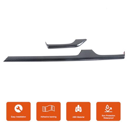 Car Center Console Trim Strips Compatible with Toyota Grand Highlander 2024 2025 2026,ABS Center Console Dashboard Panel Cover Strips Interior Decoration Accessories 2PCS (Carbon Fiber Pattern)