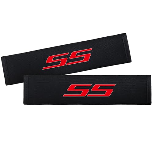 2PCS Seat Belt Covers Compatible with Chevy Camaro SS Accessories, Seatbelt Shoulder Strap Pads Safety Belt Cushions Protective Sleeves for Camaro SS Owners - color: Seat Covers-SS