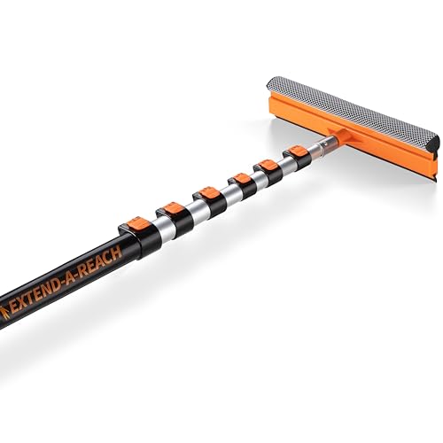 5-30 ft Window Washer Squeegee Kit with Extension Pole (36+ Foot Reach) // Long Handle Squeegee for Window Cleaning & Car Cleaning Multi-Use//Telescopic Professional Window Cleaning Squeegee for Home - size: 30 Feet