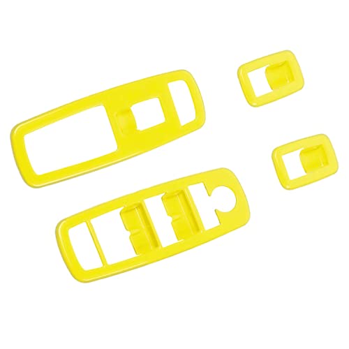 Voodonala Window Lift Switch Power Window Control Regulator Button Embellishment Trim for 2011-2025 Dodge Charger Durango, for 2010-2017 RAM, Interior Accessories ABS Yellow 4pcs - color: Yellow, size: 2010-2017
