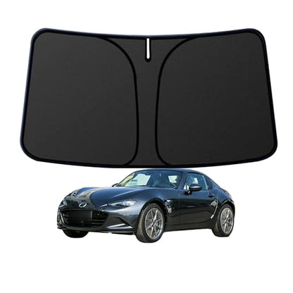 Customized Windshield Sun Shade for Mazda MX-5 Miata Convertible 2017-2019 Blocks UV Rays Accessories,1:1 Tailored Foldable Thickened Wear-Resistant Front Window Sunshade Visor,Keeps Your Car Cooler - size: FOR Mazda MX-5 2017-2019