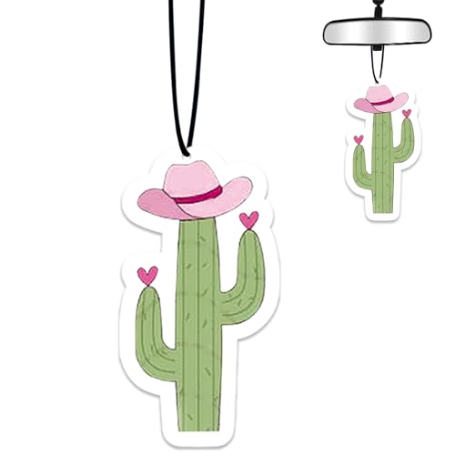 Cactu Air Freshener Hanging for Car Scented Ornaments Mirror Cute Car Fresheners Cactus Car Accessories Auto Interior Decor Scent Home Bathroom Closet Cactu Gifts for Women Men - color: Cactus