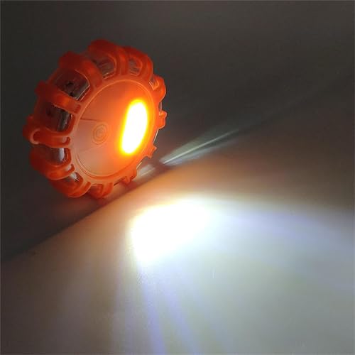 Shakven 12 Led Flasher Lamp Car Roadside Flares Emergencys Accessories Auto Lamp | Magnetic Emergencys Flashlight Car Warning Light Led Flasher Lamp,Led Flasher Lamp For Vechiles,Car Warning Light - color: orange red light