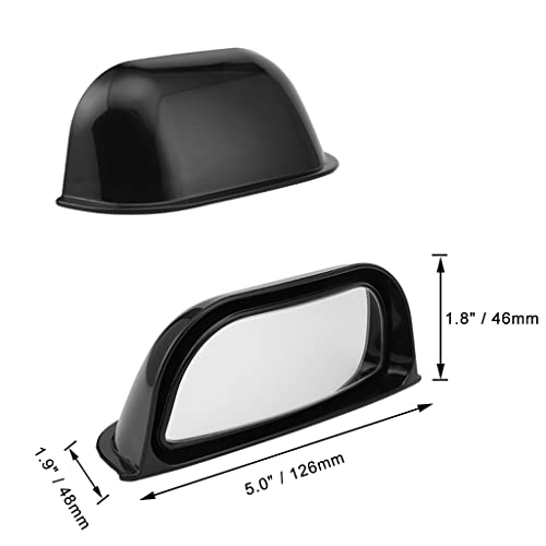 2Pcs Back Passenger Rear View Mirror Adjustable Blind Spot Mirror,Real Glass,Car SUV Side View Mirror With Convex Surface Stick on B-Pillar for Second Row Door Safely Get-Off (Black frame, 2 PCS) - size: 2 PCS