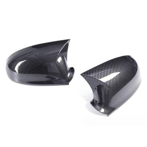 Pair Carbon Fiber Black Side Wing Mirror Cover Caps For VW Golf GTI Jetta MK5 2003-2009 Left&Right Side, Rearview Mirror Cover Decoration Trim