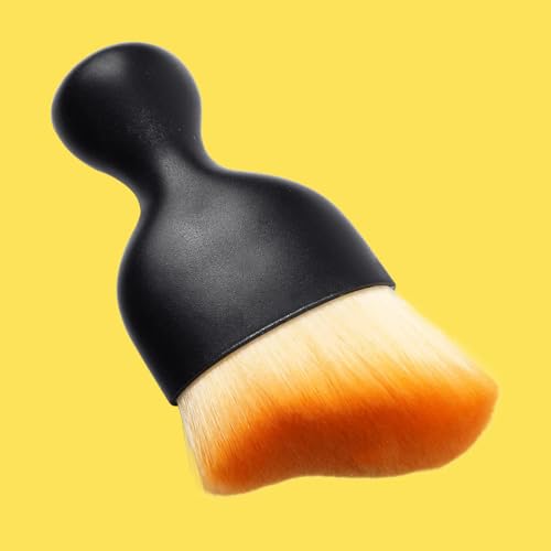 Car Interior Detailing Brush,Soft Bristle Cleaning Brush Car Detailing Brush Dusting Brush,Car Interior Cleaning Tool,Auto Detail Brush Car Dash Duster Brush (Brown) - color: Without Cover