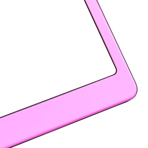 T304 Stainless Steel License Plate Frame – 8K Mirror Polish Finish, Rust-Resistant, Slim Design, Universal Fit, Includes Screw Caps, Washers & Stainless Steel Screws (Baby Pink) - color: Baby Pink