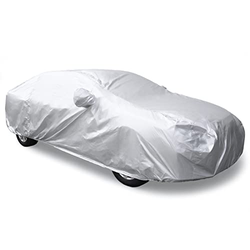 uxcell 3XXL Silver Tone 190T Car Cover Outdoor Weather Waterproof Scratch Rain Snow Heat Resistant W Mirror Pocket 530 x 185 x 160cm - size: 3xxl