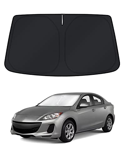 KUST Windshield Sun Shade for 2010–2013 Mazda 3 Window Accessories Shade Sun Cover Foldable Block UV Rays Keep Car Cooler - size: FOR | Mazda 3 2010-2013