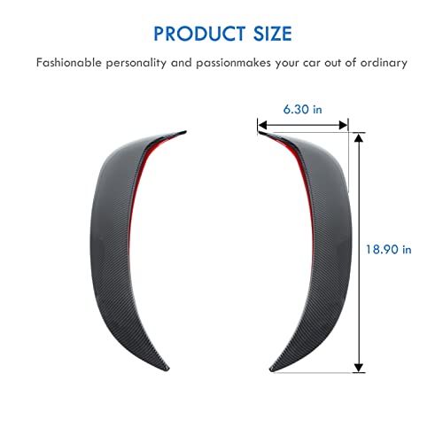 JWWY Front Door Side Fender Scoops Fin Vents Door Blade Trim Cover Fit for 2011-2025 Dodge Charger Exterior Accessories Carbon Fiber 2pcs