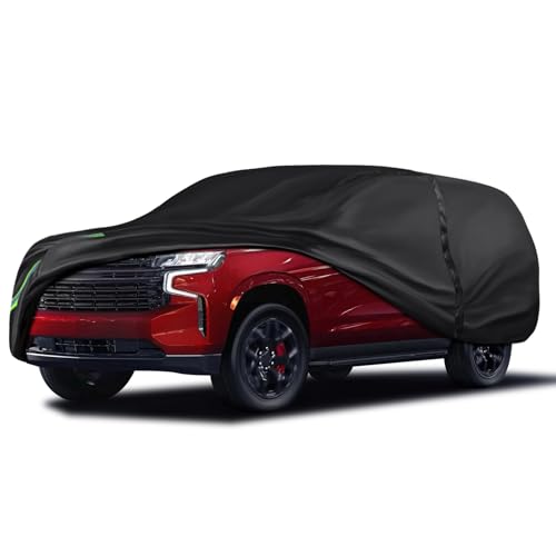 16-Layer 600D Heavy Duty Universal Full Car Cover for Outdoor & Indoor Use - All Weather Sun UV Rain Snow Dust Proof, Waterproof Scratch Resistant, Fits SUVs Body Length 214"-236"/17.8-19.6 ft - size: SUV-600