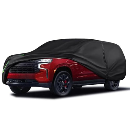 16-Layer 600D Heavy Duty Universal Full Car Cover for Outdoor & Indoor Use - All Weather Sun UV Rain Snow Dust Proof, Waterproof Scratch Resistant, Fits SUVs Body Length 214"-236"/17.8-19.6 ft - size: SUV-600
