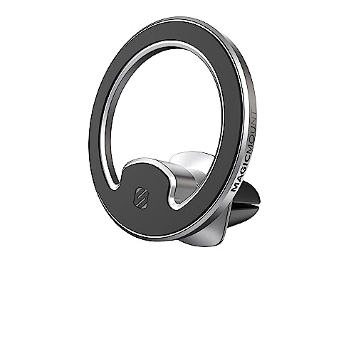 Scosche MagicMount MEMSV Elite2 Magnetic Phone Mount for Car Vent, MagSafe Phone Holder with 360° Adjustable Magnet Head, Cell Phone Stand Compatible with iPhone 16/15/14/13/12 & MagSafe Case, Silver - style: MagSafe Vent