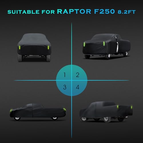 Truck Car Cover Waterproof All Weather Full Outdoor Pickup Cover Rain UV Protection, Size T5 Universal Fit for Chevy Silverado Dodge Ram 1500 Ford F-250 F-350.(Fit Truck Length 251 to 266 inch) - size: T5 Fit Truck Length 251 to 266 inch