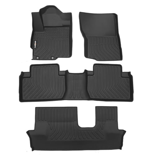 GINOWY-Floor Mats for Mitsubishi Outlander 2014-2021, TPE All Weather Outlander Car Mats, Non-Slip Trunk Mat Floor Liners Waterproof Accessories Mats Black - style: 40) for Mitsubihi Outlander 2014-2021 FLoor Mats