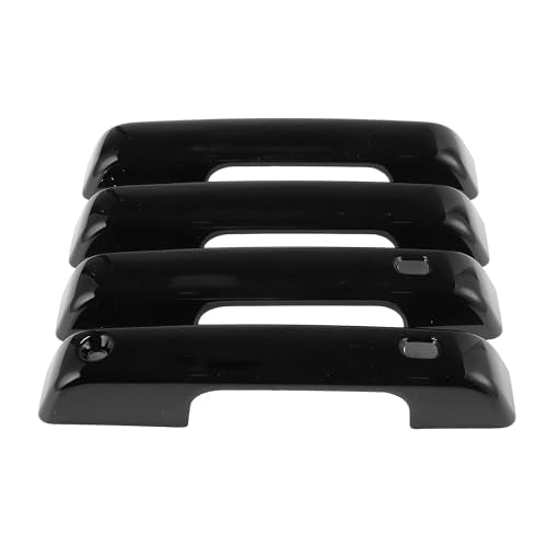Exterior Door Handle Cover Trim Front Left Front Right Rear Left Rear Right Door Handle Cover for Ford F150 2021-2024 Glossy Black - size: With Sensor Holes
