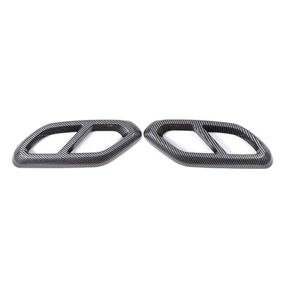 2PCS Car Exhaust Pipe Cover Compatible with Mercedes-Benz GLC Class 2023 Exhaust Tail Pipe Cover Trim Rear Bumper Exhaust Pipe Cover ABS Exterior Accessories (Carbon Fiber) - style: Carbon Fiber