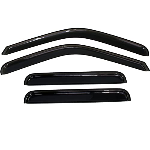 in-Channel Vent Deflectors Window Visors rain Guards for 2016-2023 Toyota Tacoma Crew Double Cab, 194768 4pcs - size: Compatible with Tacoma Double 2016-2023 in-Channel
