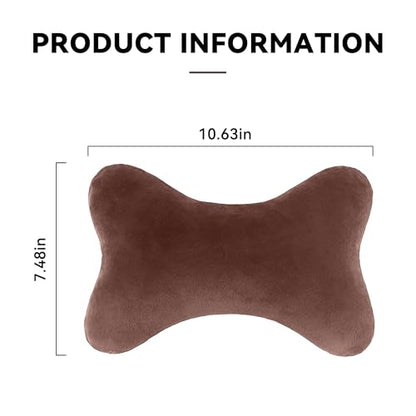 Car Headrest Pillow, Soft Comfortable Memory Foam Automotive Neck Pillow Cushion for Neck Pain Pressure Relief, Universal Fit (Brown) - color: Brown