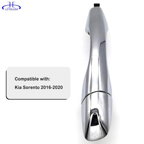 Exterior Door Handle with End Cap Cover - Rear Right Passenger Side Chrome for 2016-2020 Kia Sorento - Replaces 82661-C5010, 83662-C5010 - size: Rear Right