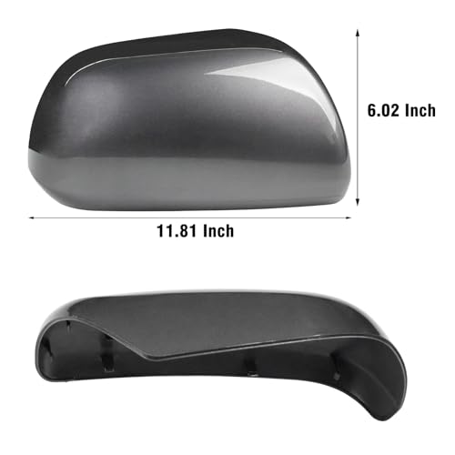 Moonlinks Compatible with Toyota Sienna 2012 2013 2014 2015 2016 2017 2018 2019 2020 Right Passenger Side Mirror Cover Replacement, Gray Right Side Clip-on Mirror Cap Replaces for 87915-08021-B1 - color: Right Gray