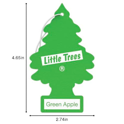 LITTLE TREES Car Air Freshener | Hanging Tree Provides Long Lasting Scent for Auto and Home | Green Apple, 24 Air Fresheners - color: Green Apple
