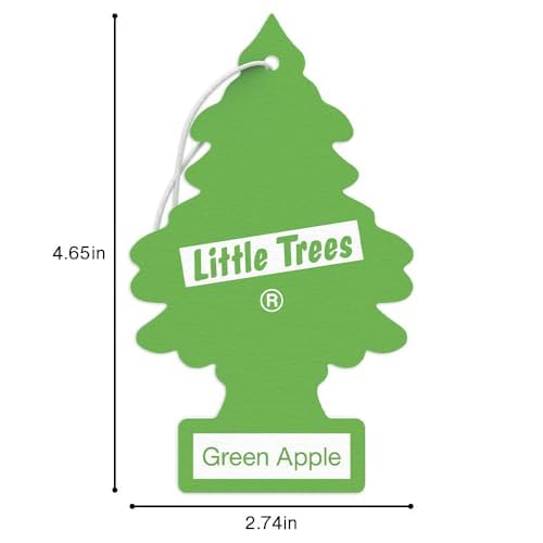 LITTLE TREES Car Air Freshener | Hanging Tree Provides Long Lasting Scent for Auto and Home | Green Apple, 24 Air Fresheners - color: Green Apple