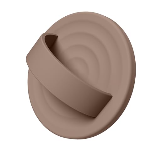 Magnetic Phone Grip Ring Holder, Liquid Silicone Magnet Cell Phone Grip Finger Loop, Compatible with Magsafe, Back of Phone for iPhone 17/16/15/14/13/12 Series, Light Brown - color: Light Brown