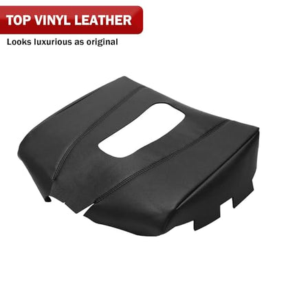 KBH Car Center Console Armrest Cover Replacement for Cadillac Escalade 2015 2016 2017 2018 2019 2020, Vinyl Leather Upholstery, Anti-Scratch, Black (Leather Part Only) - color: Black Vinyl, size: Cadillac Escalade 2015-2020