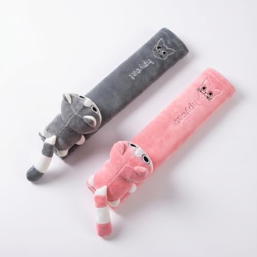 UNICOLD 2-Pack Ultra-Soft Short Plush Seatbelt Cover, Cute Animal Edition – Cloud-Like Shoulder Pad for a Comfy Ride for Adults & Kids (GP-Kitten) - style: GP-Kitten
