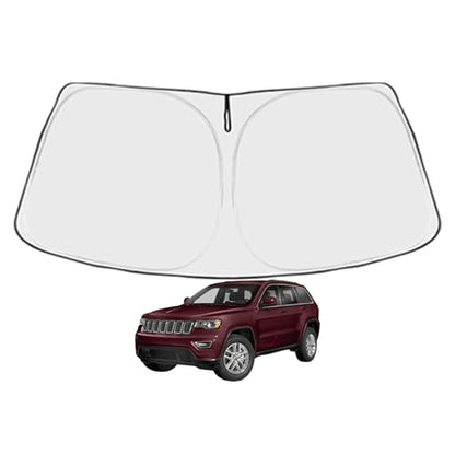 Grand Cherokee Custom Windshield Sun Shade for Grand Cherokee 2014 2015 2016 2017 2018 2019 2020 2021 2022 2023 2024 Front Window Sunshade Sun Visor 240T Shade Blocks UV Rays Car Accessories - size: Grand Cherokee 2014-2024