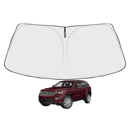 Grand Cherokee Custom Windshield Sun Shade for Grand Cherokee 2014 2015 2016 2017 2018 2019 2020 2021 2022 2023 2024 Front Window Sunshade Sun Visor 240T Shade Blocks UV Rays Car Accessories - size: Grand Cherokee 2014-2024