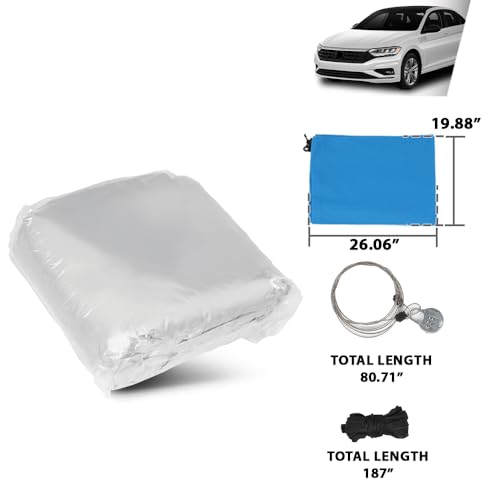 Heavy-Duty Car Cover Waterproof All Weather for Universal Sedan, Outdoor Rain Sun Snow UV Protection, Indoor Dust and Scratch Resistant 3L+ (189 * 71 * 59 inch)