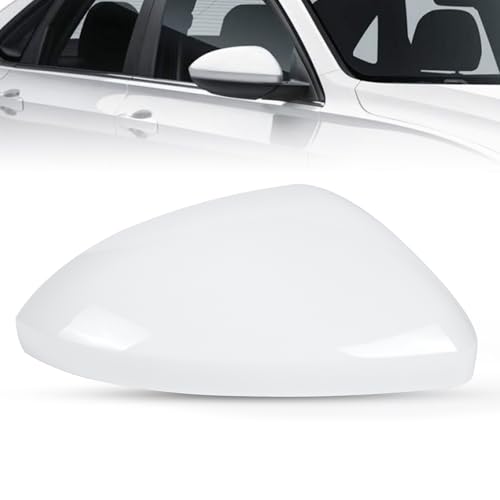 DERI Passenger Side Mirror Cap Compatible with Volkswagen Jetta 2019 2020 2021 2022 2023 2024 2025, Right Side Mirror Cover fit for VW Jetta US Version Without Turn Signals, Super white - color: White, size: Passenger Side