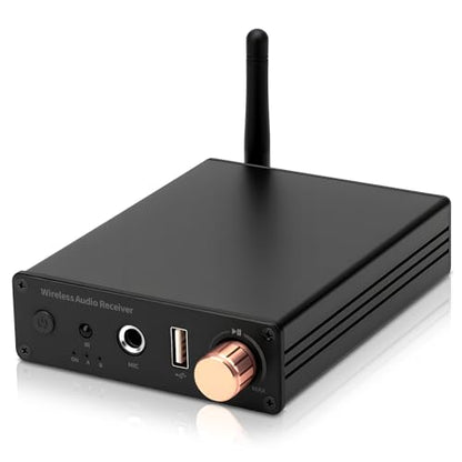 M6R Bluetooth 6.0 Receiver Audio Receivers Support Microphone Singing U Disk Playback Infrared Remote Control Dual Output,for Old Stereo/Speakers/Wired Speakers/Home Audio Music Streaming Etc - color: M6R