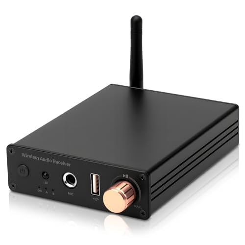 M6R Bluetooth 6.0 Receiver Audio Receivers Support Microphone Singing U Disk Playback Infrared Remote Control Dual Output,for Old Stereo/Speakers/Wired Speakers/Home Audio Music Streaming Etc - color: M6R