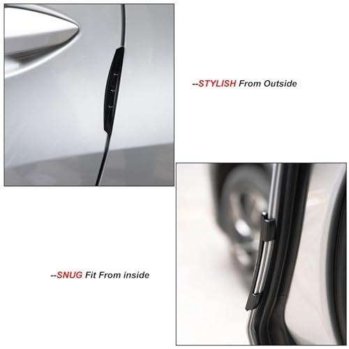 AUTOXBERT 4Pcs Car Door Edge Guards Moulding Trim Edge Anti-Collision Strip Scratch Guard Car Door Protector for Most Cars (Black)